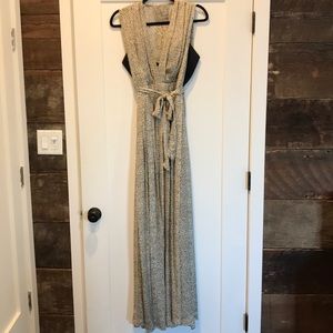 L’Agence Pleated Print Maxi Dress in Ivory. Rare!